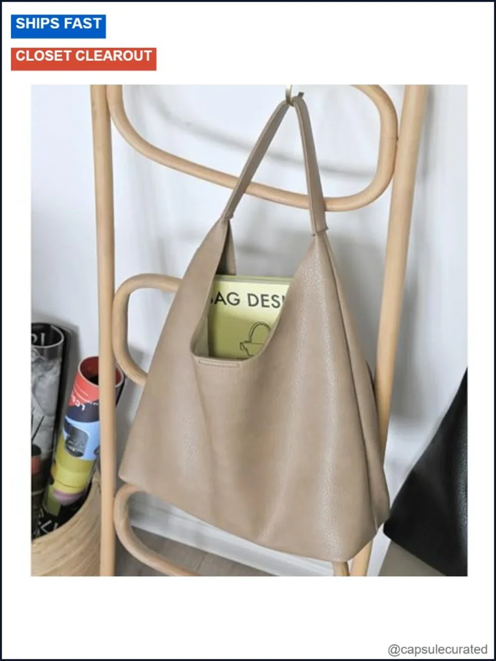 Soft Vegan Leather Hobo Bag for Women Slouchy Shoulder Tote Purse